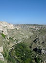 The Sassi and the canyon of Matera Royalty Free Stock Photo