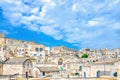 Sassi di Matera panoramic view of historical centre Sasso Caveoso of old ancient town with rock cave houses