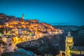 Sassi di Matera at twilight, Basilicata, Italy Royalty Free Stock Photo