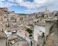 The Sassi of Matera with Matera Cathedral in the background, Matera, Italy