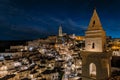 Sassi of Matera at nigth in Basilicata region, Italy. Royalty Free Stock Photo