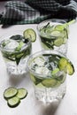 Sassi water with cucumber Royalty Free Stock Photo