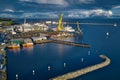 Sassnitz-Mukran, MV / Germany - 09-06-2020: ussion laying ship Royalty Free Stock Photo