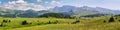 Sassolungo and Sassopiatto mountains from Alpe di Siusi or Seiser Alm, Dolomites Alps , Italy