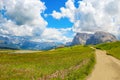 The Sassopiatto is a mountain of the Dolomitic Alps high 2.969 m s.l.m. It is part of the Sassolungo Group, between Val Gardena an Royalty Free Stock Photo