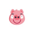 Sassy piggy face emoji flat icon