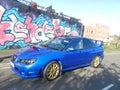 Hawkeye Subaru at the graffiti wall