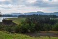 Scenic dam against a Mountain background, Aberdare Ranges, Kenya Royalty Free Stock Photo