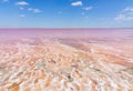 Sasyk lake with pink water, western Crimea Royalty Free Stock Photo