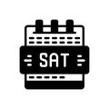 Black solid icon for Sat, saturday and page Royalty Free Stock Photo