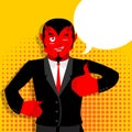 Satan hands shows thumbs up. Sign all right. Hand showing ok. st Royalty Free Stock Photo