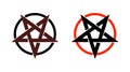 Satan star, pentagram symbol of satanism, Mystical Sign round form - Vector emblem of spiritual cult.