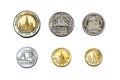 Satangs & baht (thailand coins) Royalty Free Stock Photo