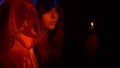 Satanic witches performing dark ritual. 4K UHD