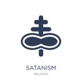 Satanism icon. Trendy flat vector Satanism icon on white background from Religion collection Royalty Free Stock Photo