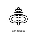 Satanism icon. Trendy modern flat linear vector Satanism icon on