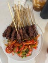 Satay of food indoneisan Royalty Free Stock Photo