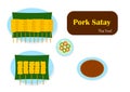 Satay Pork and Peanut Sauce vector