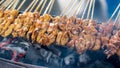 Satay or sate is an Indonesian and Malaysian dish consisting of small pieces of meat