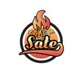 Sate indonesia food vintage logo template vector Royalty Free Stock Photo