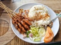 Sate, Indonesian Food With Rice