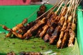 Sate indonesian skewer with a natural background. Sate is one of traditional Indonesian food which served with peanut sauce