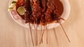 Sate Kambing or goat satay is a food made from young goat meat