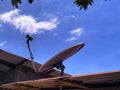 Satelite dish on the roof Royalty Free Stock Photo