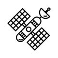 Satelite icon flat. Illustration isolated vector sign symbol. Stock vector illustration isolated on white background Royalty Free Stock Photo