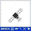 Satelite icon flat Royalty Free Stock Photo