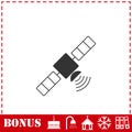 Satelite icon flat Royalty Free Stock Photo