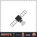 Satelite icon flat Royalty Free Stock Photo