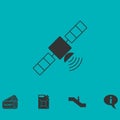 Satelite icon flat Royalty Free Stock Photo