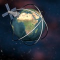 Satelite sputnik orbiting earth Royalty Free Stock Photo