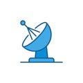 Satellite Antenna Dish vector concept blue icon