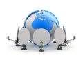 Satellite antenna and earth globe Royalty Free Stock Photo