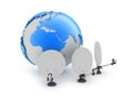 Satellite antenna and earth globe Royalty Free Stock Photo
