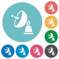Satellite antenna flat round icons Royalty Free Stock Photo