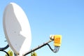 Satellite antenna on a house outdoors  in Poland Royalty Free Stock Photo