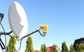 Satellite antenna on a house outdoors  in Poland Royalty Free Stock Photo