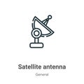 Satellite antenna outline vector icon. Thin line black satellite antenna icon, flat vector simple element illustration from Royalty Free Stock Photo