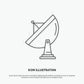 satellite, antenna, radar, space, dish Icon. Line vector gray symbol for UI and UX, website or mobile application Royalty Free Stock Photo