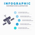 satellite, antenna, radar, space, Signal Infographics Template for Website and Presentation. GLyph Gray icon with Blue infographic Royalty Free Stock Photo