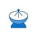 Satellite Antenna vector concept colored blue icon Royalty Free Stock Photo
