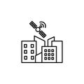 Satellite city smart icon. Element of satellite thin line icon