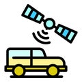 Satellite control car icon vector flat Royalty Free Stock Photo