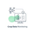 Satellite crop monitoring, smart automation system, modern agriculture technology, agritech concept, software solution