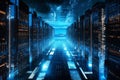 Satellite Data Center - A futuristic image depicting a high-tech data center with rows of servers processing and analyzing