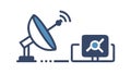 Satellite data transfer: connecting global networks with precision, vector design Generative AI Royalty Free Stock Photo