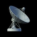 Satellite Dish Antenna on Black Background Royalty Free Stock Photo